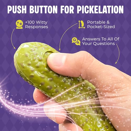 Mystic Pickle – Magic Fortune Teller with +100 Witty Responses – Unveiling The Briny Secrets of The Universe – Endless Entertainment with Friends, Family, Classroom Students – Best Novelty Gag Gift!