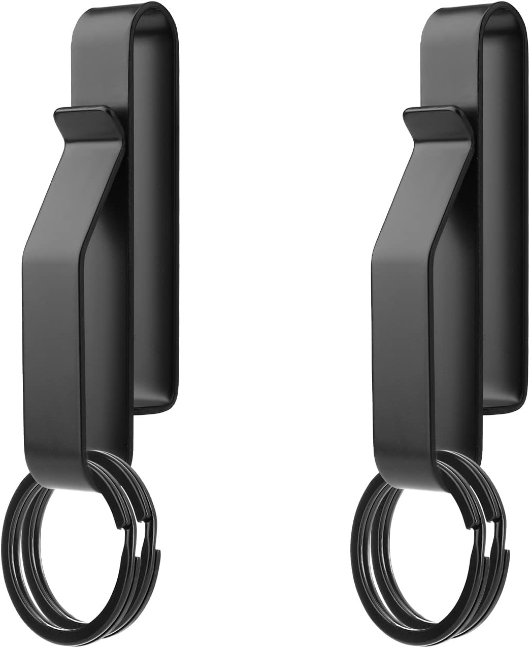 Naapesi 2 Piezas Llavero Clip Cinturon, Llaveros Táctico y 4pcs Llaveros Acero Inoxidable, Mosquetón Clip,Llavero con Cinturón de Liberación Rápida para Policías Cuerpos de Bomberos Hombres