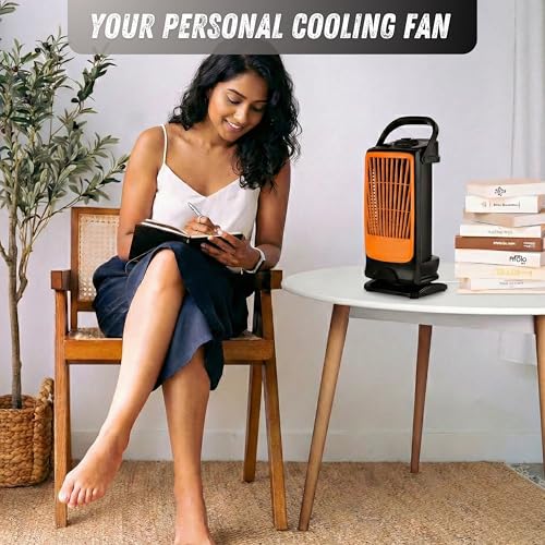 Image of Ekvira Aura High Speed Cooling Fan NEW | High Speed Tower Fan | 120 Oscillation | 3 Speed Single-Knob Control | Bladeless Safe Design | 1 Year Warranty | Portable Table Fan for Home Office Kitchen
