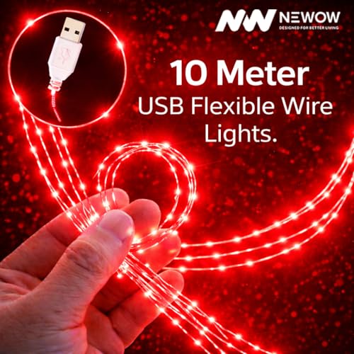 Image of NW USB String Light | USB Light | Decoration Copper USB Powered | 100 Led Light | 10 Meters Light Color- Red (Pack of 4)