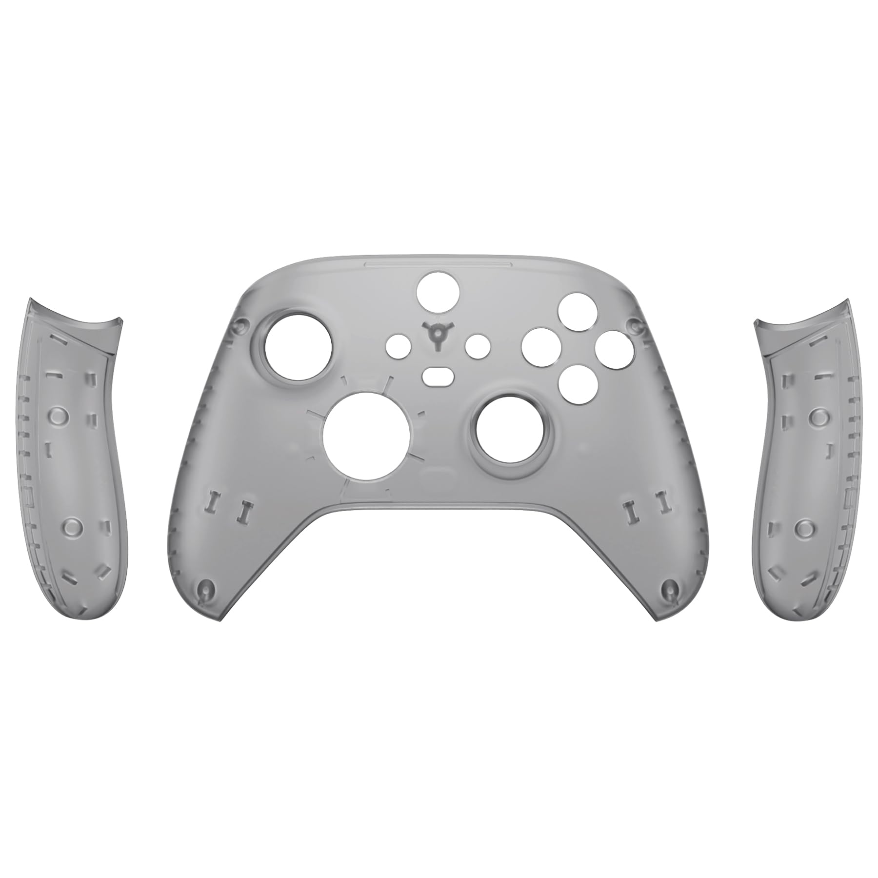 eXtremeRate Cover Joystick Custodia Copertura Frontale con Impugnatura Grip Pannello DIY Ricambio per Xbox Series X S Controller Model 1914(Trasparente Nero)