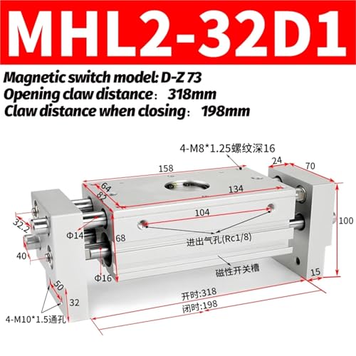 Pince pneumatique MHL2-32D1 de remplacement à double effet type T