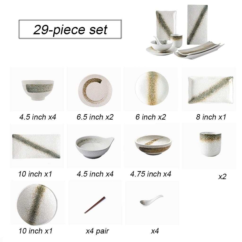 Wysokiej klasy zestaw zastawy stołowej, ceramiczny zestaw obiadowy na urodziny, walentynki, boże narodzenie, święto dziękczynienia, dzień matki, biały-29 sztuk,White-29 pieces