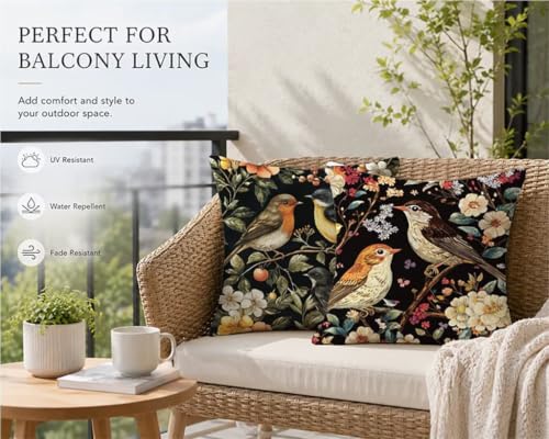 Coussin extérieur imperméable 55x55cm oiseau pour terrasse - 7