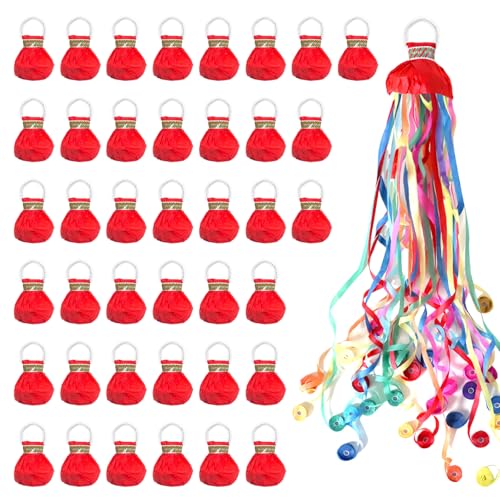 Image of 100Pack Streamers Popper Hand Throw Streamers No Mess Confetti Magic Paper Cracker for Celebration Birthday Propose Engagement Wedding Graduation Party Favors (Multi Color)