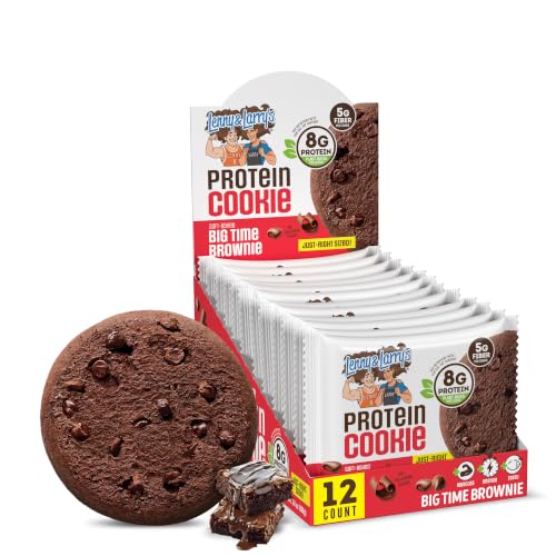 Image of Lenny & Larry's Protein Cookie, Big Time Brownie - High Protein Snacks with 8g Plant Protein, 5g Fiber, Soft-Baked, Vegan, Non-GMO | 2oz, Pack of 12