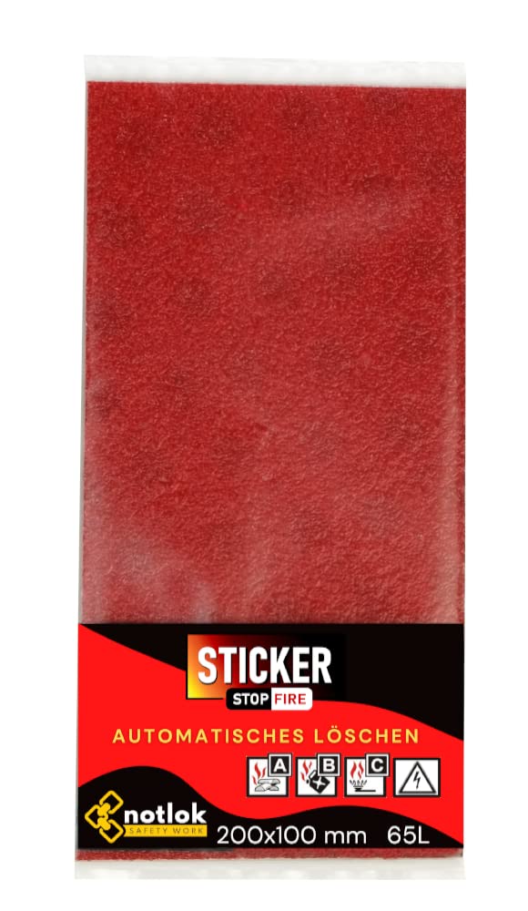notlok Safety Work Tape for Automatic Fire Extinguishing in Fuse Boxes, Network Cabinets, 10x20 cm