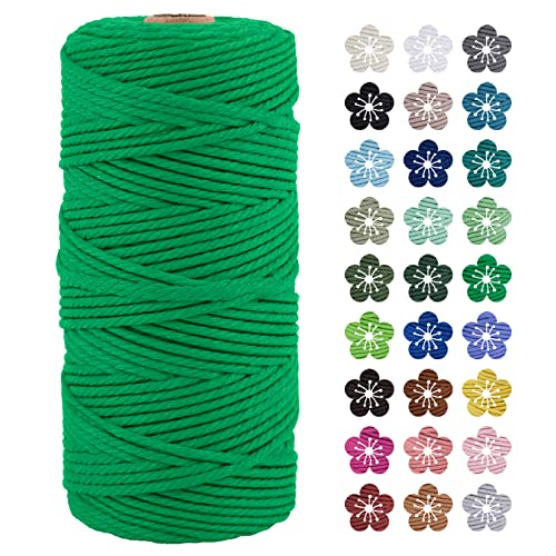 LEREATI Macrame Cord 3mm x 100m, Thick Macrame Rope Natural Cotton Rope Craft String