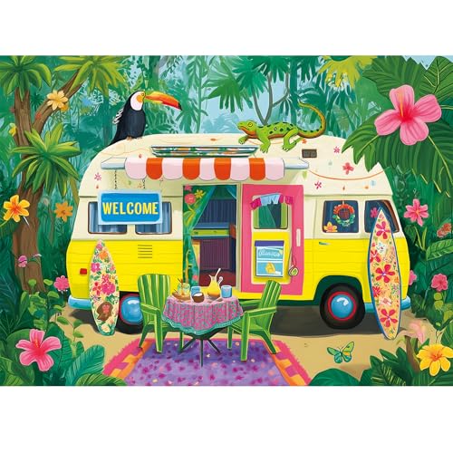 Puzzle de 300 piezas grandes para adultos y niños, naturaleza, aventura, arte con letras en el reverso, 20.5 x 15 pulgadas miniatura 1