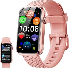 Smartwatch für Damen und Herren, 1,47 Zoll HD Smartwatch, 110+ Sportmodi Smart Watch mit Schlaf/SpO2/24H Herzfrequenzmesser, wasserdicht IP68 Fitness Tracker für Android iOS, Rosa