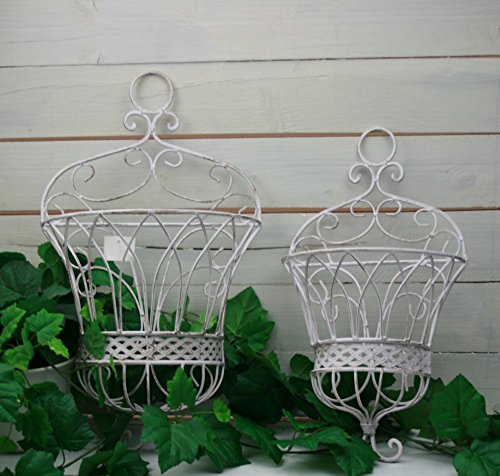 Korb Wandkörbe Körbe Metall Pflanzkörbe 2er Set Landhausstil Shabby Antik Stil