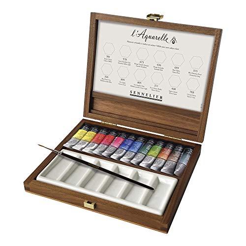 Sennelier French Watercolor Walnut Box Set (Pack of 12)