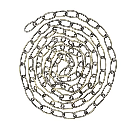 Image of Aspen Creative 21106-51,Steel 10 Feet Heavy Duty Chain for Hanging Up Maximum Weight 50 Pounds-Lighting Fixture /Swag Light /Plant in Antique Brass.9 Gauge.
