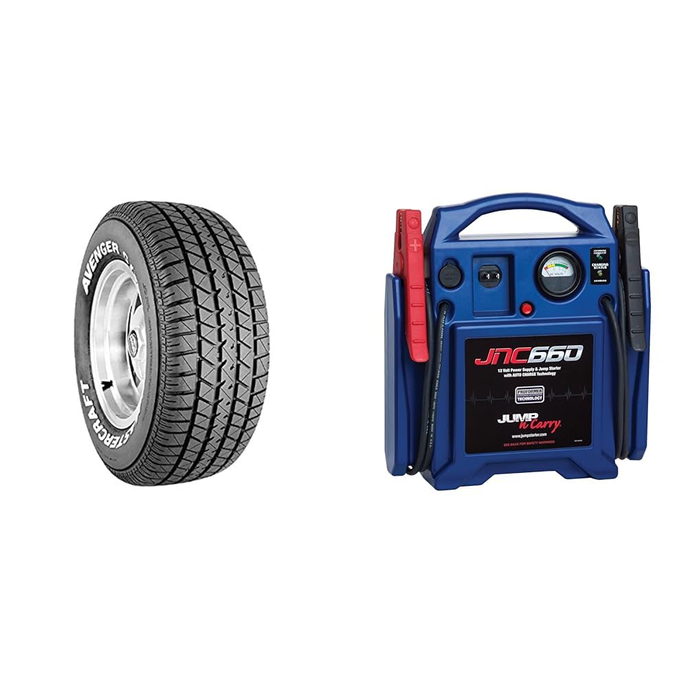 Mastercraft Avenger G/T Performance Radial Tire - 275/60R15 107T & Clore Automotive Jump-N-Carry JNC660 1700 Peak Amp 12 Volt Jump Starter, Blue