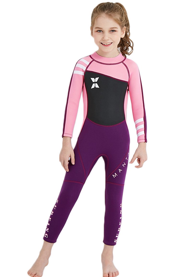 Neoprene Swimsuit Girls Boys 2.5mm Thickness Premium Short or Long Back Zipper One Piece Thermal UV Protection Youth Swim Wetsuit