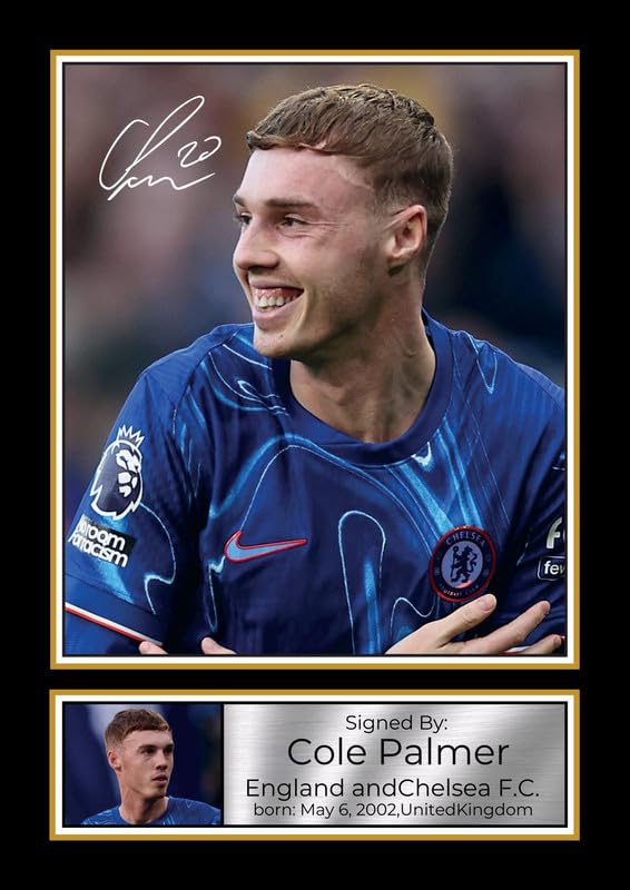 Cole Palmer Signed Autographed Photo Poster โ Chelsea F.C. & England Football Memorabilia โ Collectible Print with Signature โ Premier League Rising Star Tribute, A2 Poster Print (594x420mm)