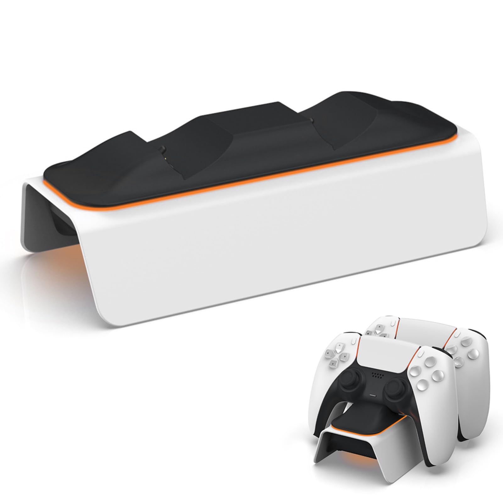 WisfunllyPS5 Controller Charger, Fast Charging Charging Station Compatible with Playstation 5, PS5 Charging Stand with LED Indicator/Smart Chip/3 Hours Type-C