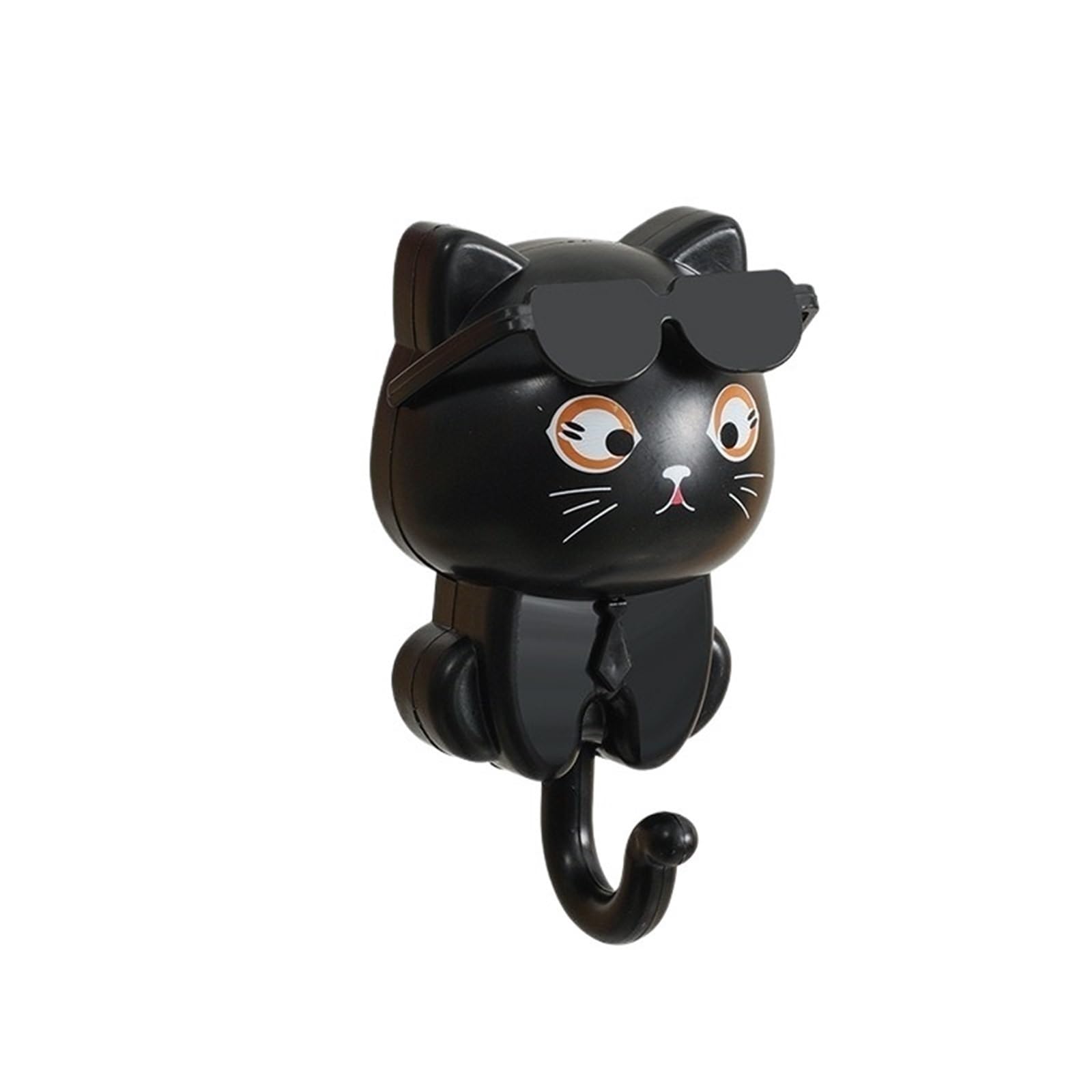 MKYYIOED Adhesive Hooks Strong Adhesive Hooks Key Holder Creative Cute Cat Hook Wall Mounted Home Organization for Hanging Keys Hats Towels Scarves(Black)