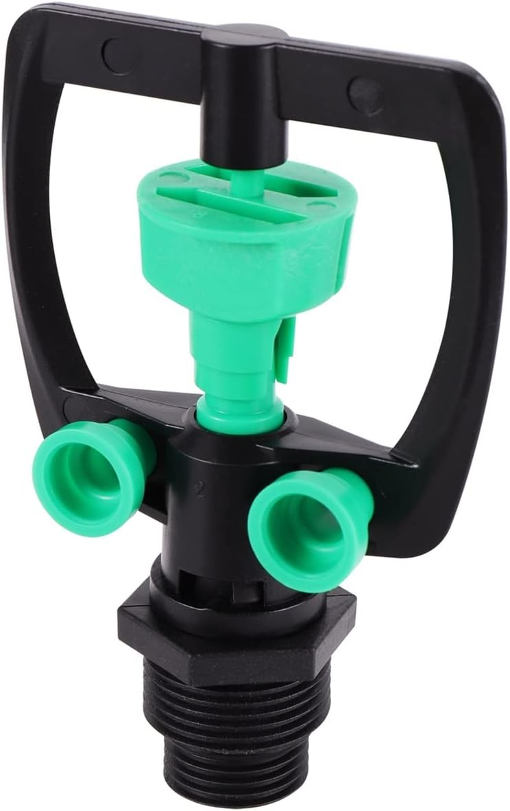 Hose Connector Adapter 1/2" - 3/4" Male Impact Sprinkler 3 Nozzles Replacement Garden Lawn Flowers 360 Degree Irrigation Nozzles 5 Nozzles