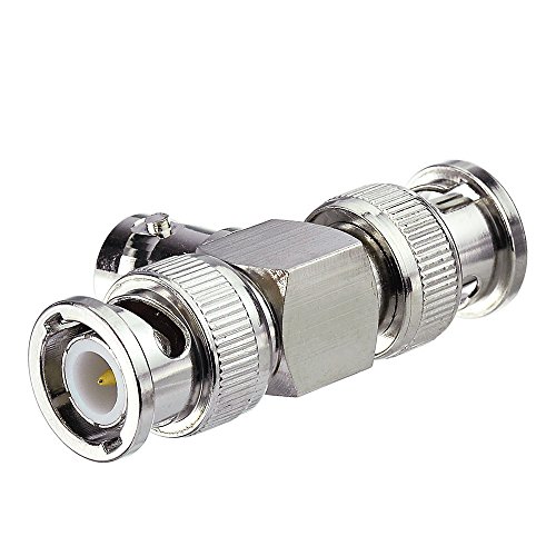 Eightwood 2pcs Adaptador BNC Tee Hembra a Dual Macho miniatura 3