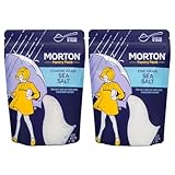 Morton Sea Salt Fine 1 lb. Pouch & Sea Salt Coarse 1lb Pouch, Bundle 2-Pack, All-Natural, Perfect for Baking, Blending, Cooking & Finishing