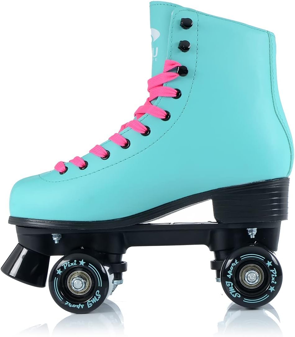 Patines clásicos Retro para Mujer, rodamientos ABEC7, Color Rosa Menta, Patines en línea, Tallas 35, 36, 37, 38, 39, 40, 41