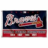 WinCraft Atlanta 4 Time World Champions Flag Baseball 3x5 Banner