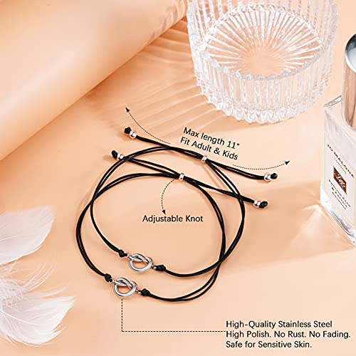 Jeka Sister Bracelets For 2, Sister Gifts From Sister, Matching Bracelets Best Friends Friendship Love Knot Distance Bracelet Birthday Gifts For 2 Younger Sister Teen Girls Women #TOP2