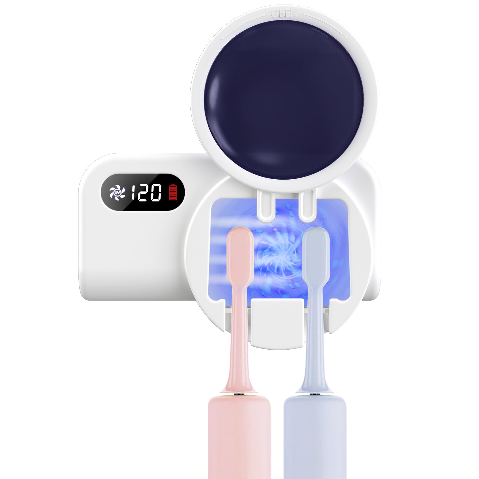 TAISHAN UV Sanitizer Toothbrush Case, Portable Mini Toothbrush Holder with Fan Drying Function, Kills 99.9% of Germs, Fits All Toothbrushes for Electric and Manual, Safety Feature for Home and Travel-image-40