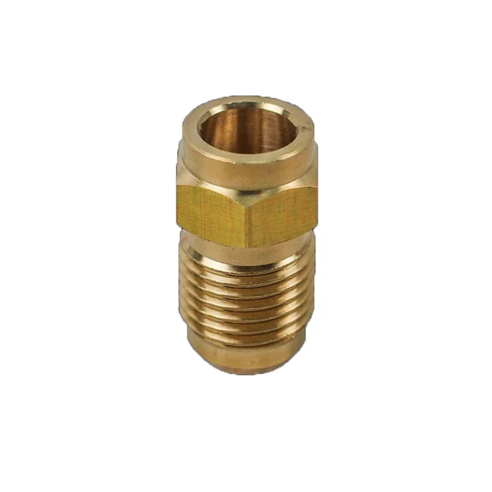 45 Degree SAE-Standard 1/4" 3/8" 1/2" 3/4" Flare Turn to End Feed Tube Coupling Brass Pipe Fitting Adapeter Water Gas Air Fuel(No Nut,Flare FIT 9.52MM OD_5 PCS)
