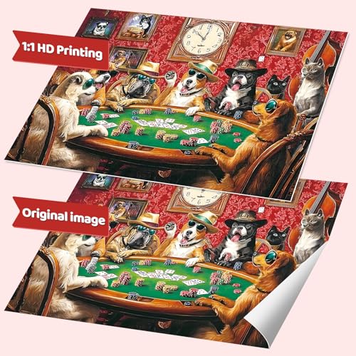 Puzzle para adultos de 2000 piezas – Divertidos perros jugando póker, obra detallada y vibrante, puzzle desafiante para adultos 2000 piezas, 39" x 28" miniatura 6