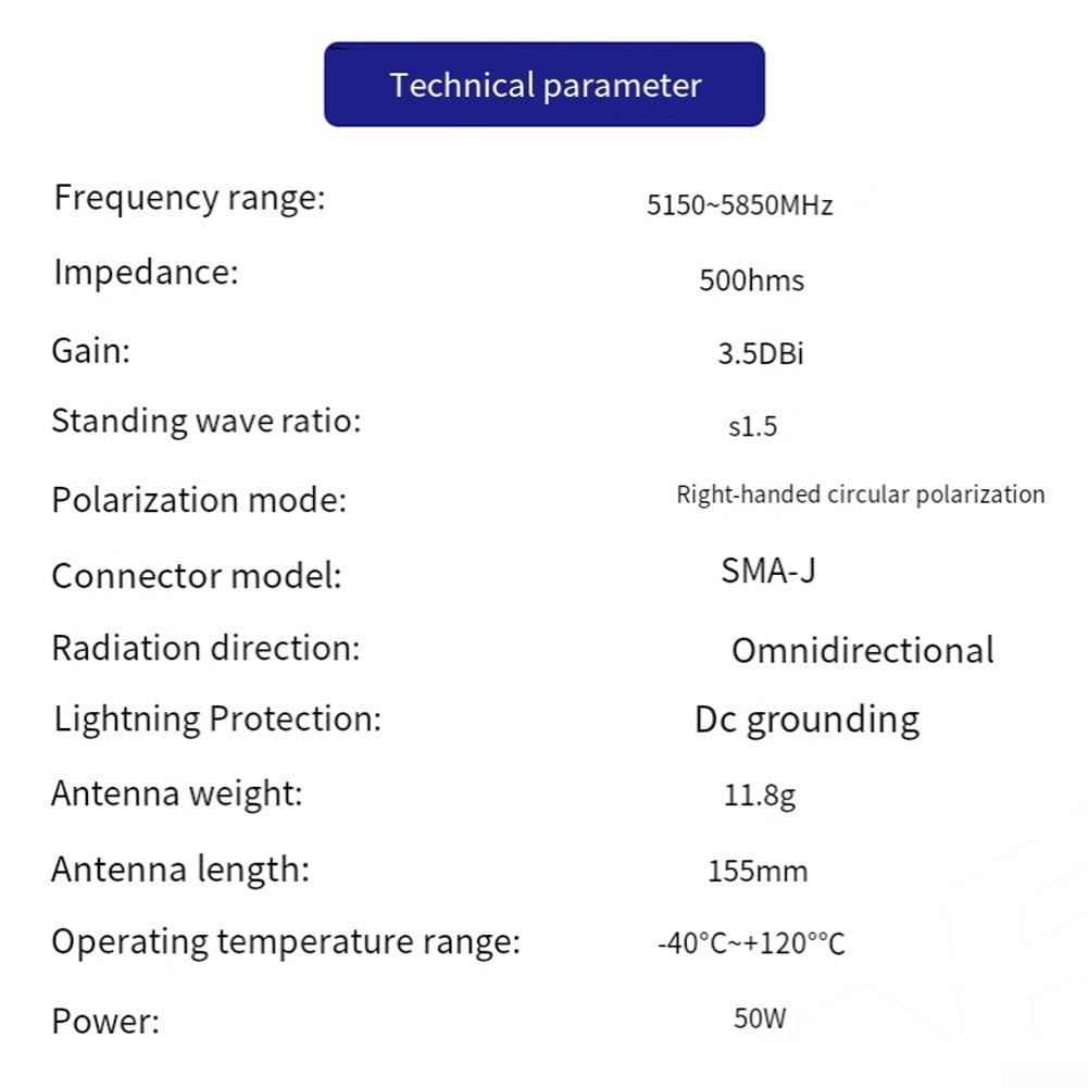 Antenne circulaire polarisée pour droitier Connecteur mâle RHCP LHCP SMA/RP-SMA MMCX IPEX 155 mm
