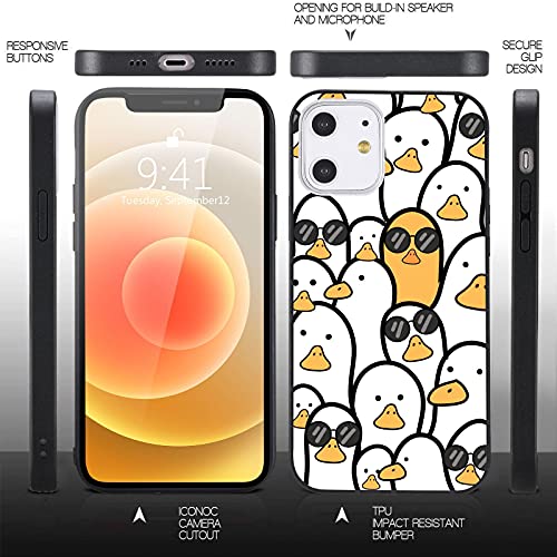 Lugeke Funny Duck Print Case For Iphone 7/8/Se 2020,Sunglasses Duckling Pattern Hard Pc & Soft Frame Shockproof Case Cover For Women Men,Anti-Scratch Bumper Protection Back Phone Case #TOP7