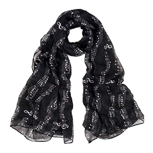 TrendsBlue Premium Music Notes & Chords Fashion Scarf Wrap