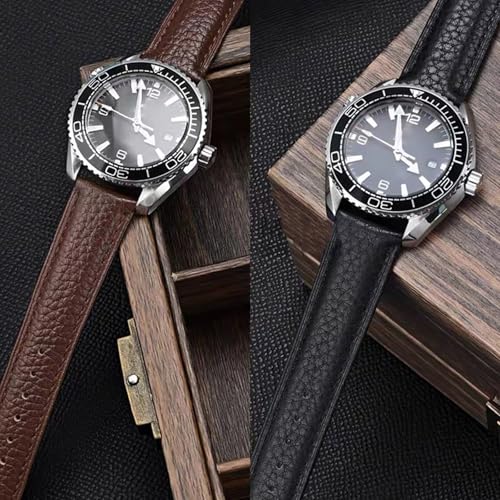Image of Genuine Leather Watch Band Hand-Stitched Texture Padded Italian Leather Strap Quick Release 12mm 13mm 14mm 15mm 16mm 17mm 18mm 19mm 20mm 21mm 22mm 23mm 24mm Replacement Band for Women Men