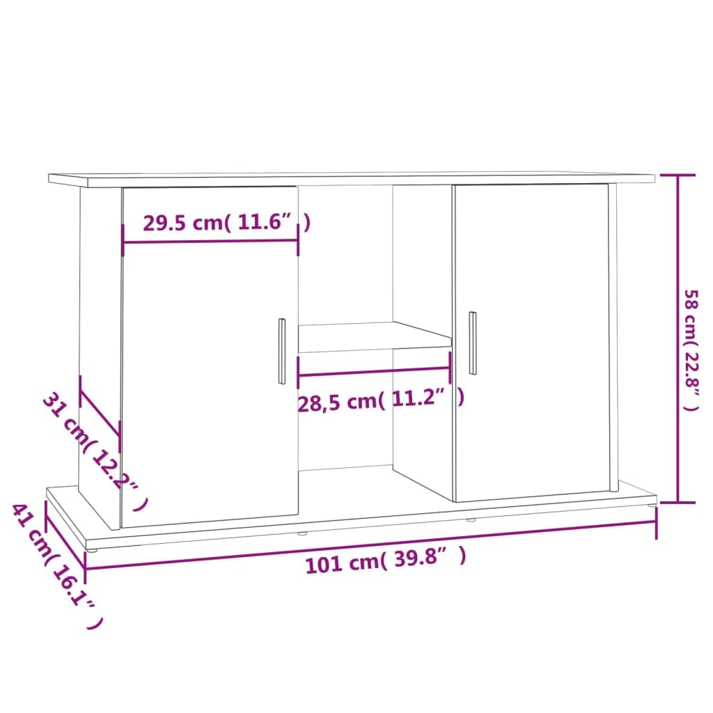 Support pour aquarium noir 101x41x58 cm bois d'ingénierie