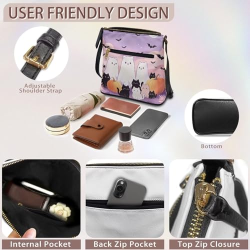 Image of Leather Purses for Women, Leather Hobo Bags for Women Travel Sling Purse Triple Zippered Pockets Shoulder Bag