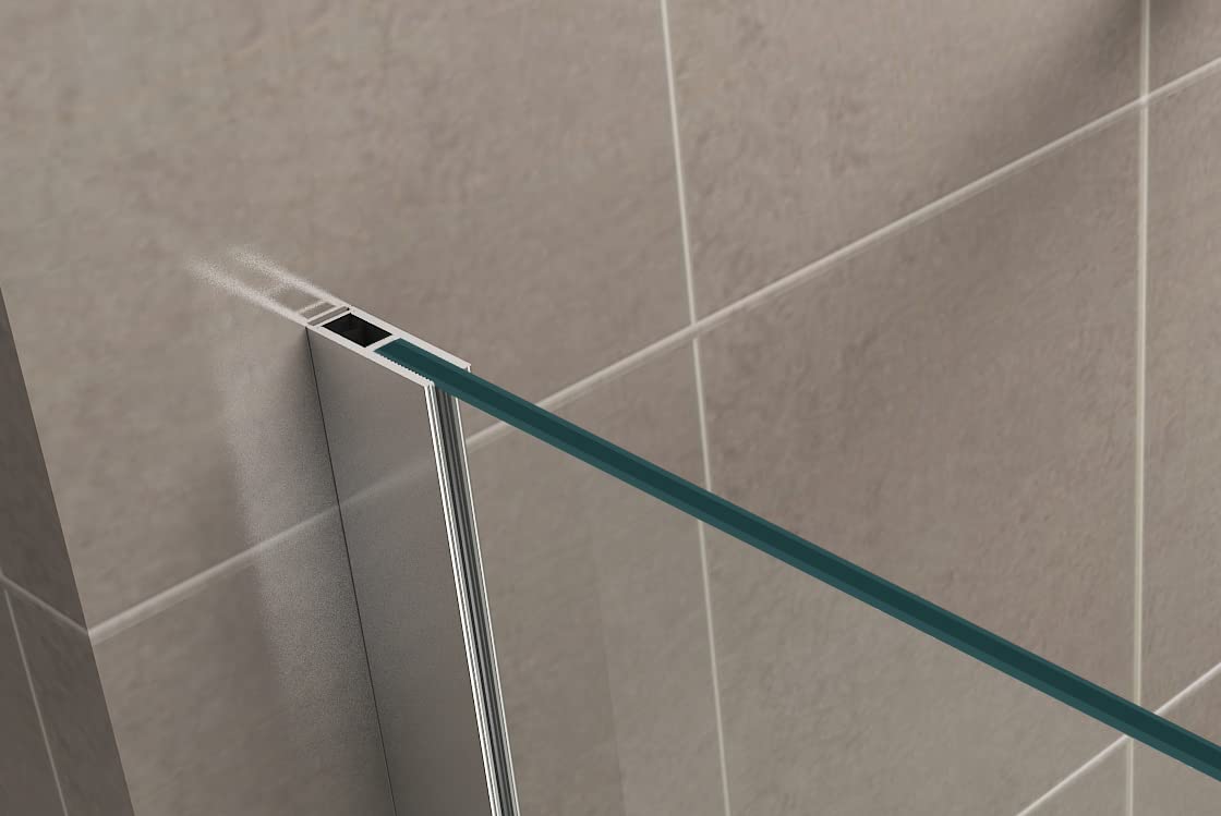 i-flair Cabina de ducha Nadine, 140 x 80 cm, mampara de ducha con puerta corredera en cromo, cristal de seguridad templado de 8 mm, cristal transparente, montaje a izquierda y derecha