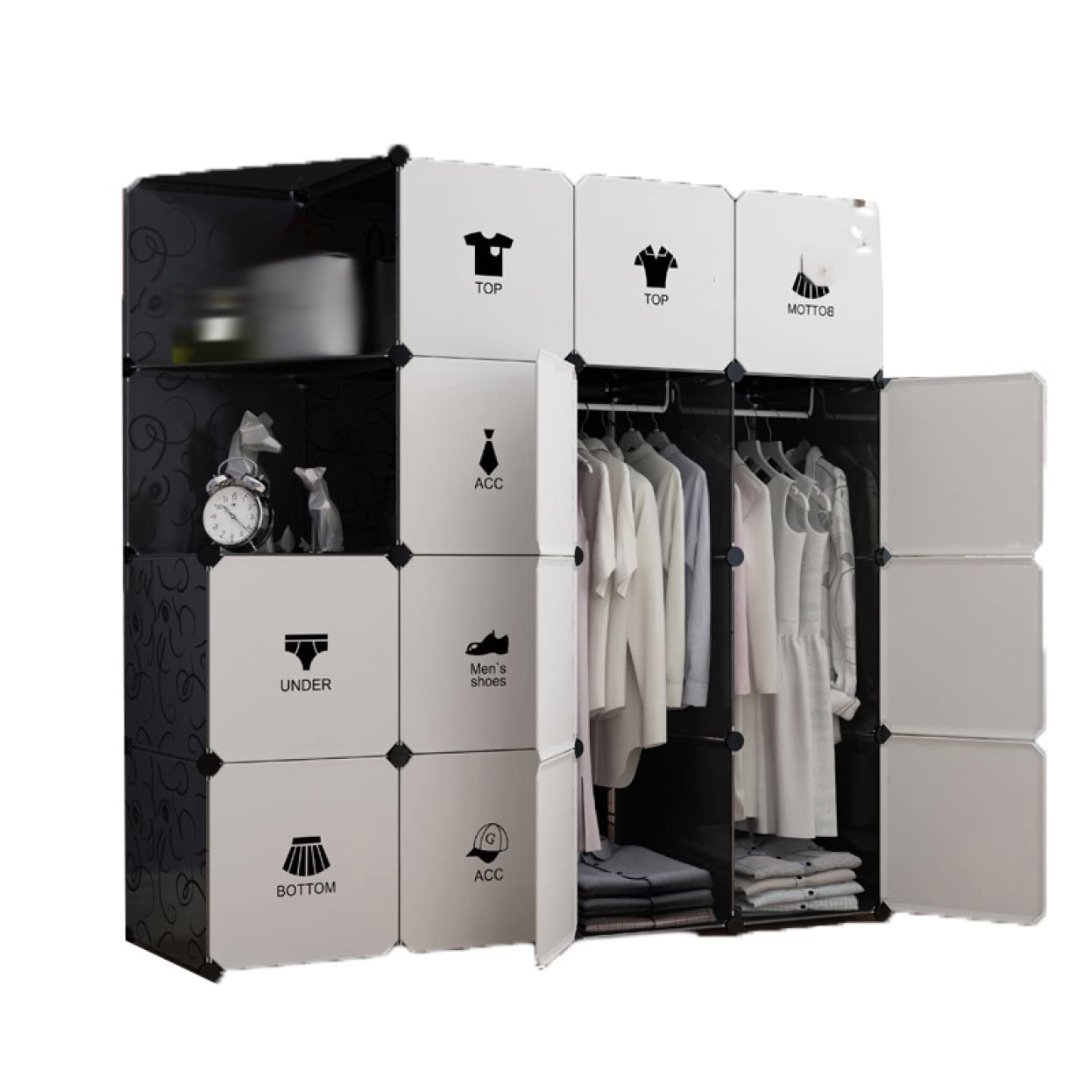 Amazon｜洋服収納ラック 20扉 DIY クローゼット 組み立て式 ワード