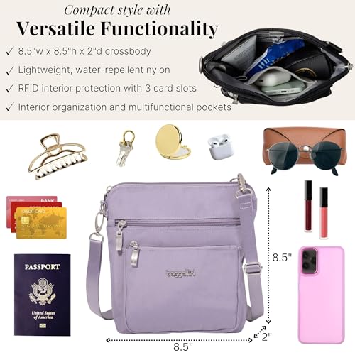 Image of Baggallini Modern Pocket Crossbody Bag for Women, 8.5 inchx8.5 inch Handbag Purse with RFID, Lightweight Water-Resistant