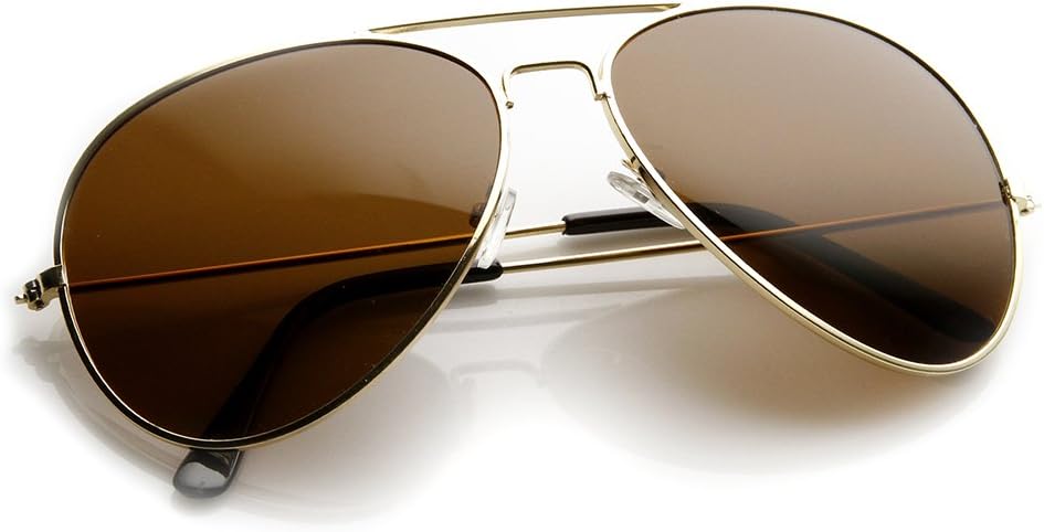 Polarized Lens Oversized Metal Frame Teardrop Aviator Sunglasses 60mm (Gold)