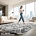 HQAYW 8x10 Fluffy Tie-Dyed Grey White Area Rugs for Living Room Bedroom, Large Ultra Soft Plush Shaggy Bedside Rug, Non-Slip and Machine Washable Carpet for Dorm Nursery Classroom Home Decor