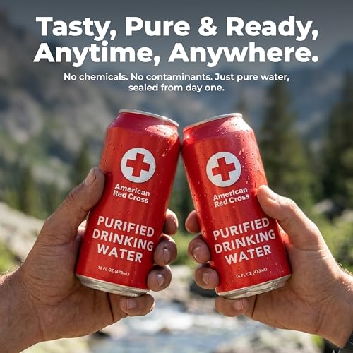 Image of American Red Cross Licensed Emergency Canned Water by Aqua Emergency - Full Pallet (144 Cases /1,728 Cans) - 16 fl oz, 50-Year Shelf Life, Hermetically Sealed Aluminum Cans, BPA-Free, Purified Water by Reverse Osmosis, Emergency & Everyday Preparedness