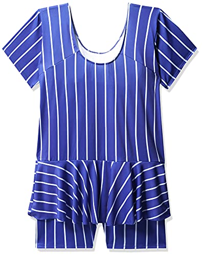 Image of I-Swim Ladies Costume Is-105 Royal /White Lines Size 4Xl With Goggles Silicon Jointless With Box Pink