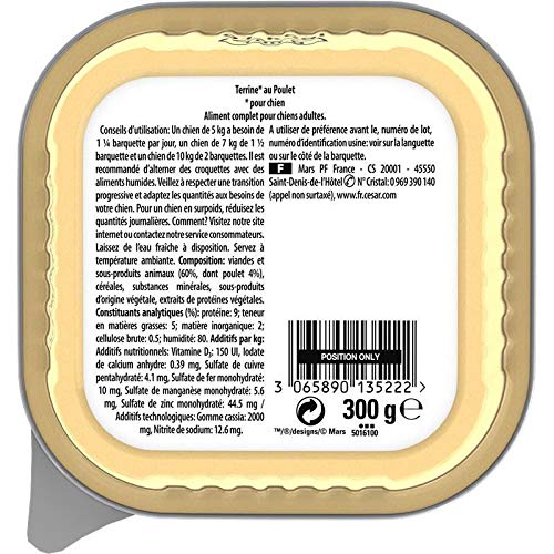 animaux Barquette Poulet en Terrine 300G - Lot De 4 - Offre Special