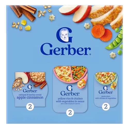 Gerber Toddler Food Variety 6 Pack, All Day Favorites, Breakfast, Lunch & Dinner