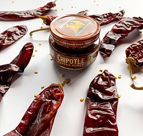 Image of Chipotle - Louisiana Pepper Exchange - Fresh Pepper Replacement (Chipotle Pepper Puree) 1 Jar - Plant-Based, Gluten-Free. Replace Chipotle in Adobo. Smoky and Sweet, Add to Ranch Dressing, Marinades, BBQ Sauces, and Taco Sauces for Extra Flavor and Spice - Chipotle Pepper Replacement