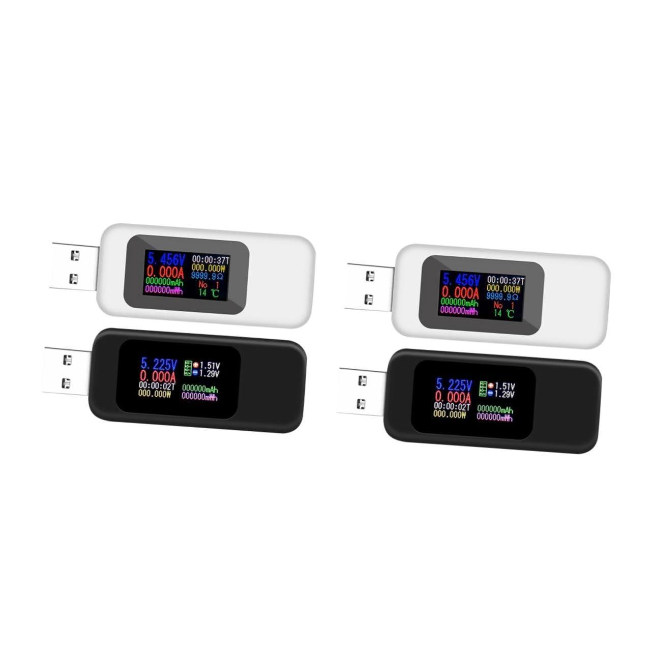NUOBESTY 4 Pcs Voltage Detector Tester Power Meter Electrical Charging Monitor with Screen Abs