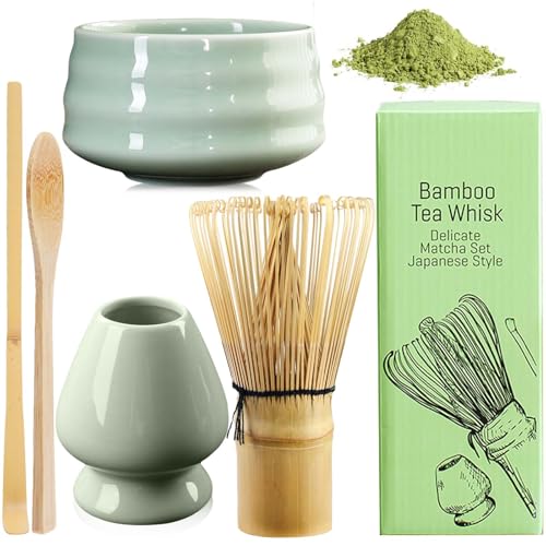 Molbory Set da tè Matcha, Ciotola e Frusta in Ceramica