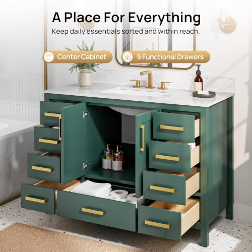 Image of DeerValley 48 inch Bathroom Vanity Set with Ceramic Top Sink
